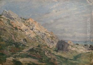 Cabane Sur Les Rochers En Bord De Mer