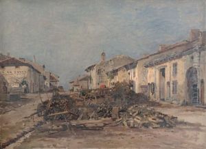 Coupe De Bois A L'entree D'un Village En Lorraine