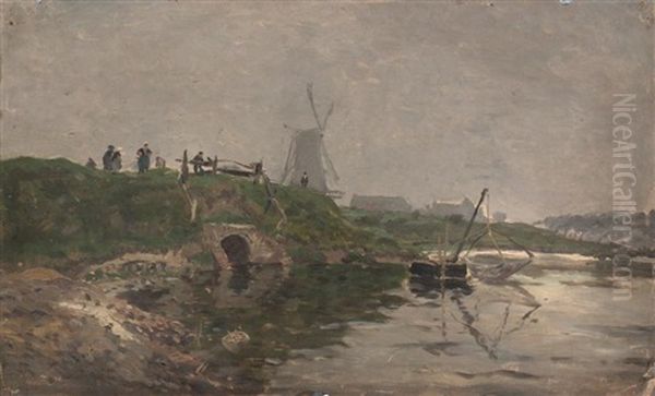 Paysage De Hollande Au Moulin - view 1