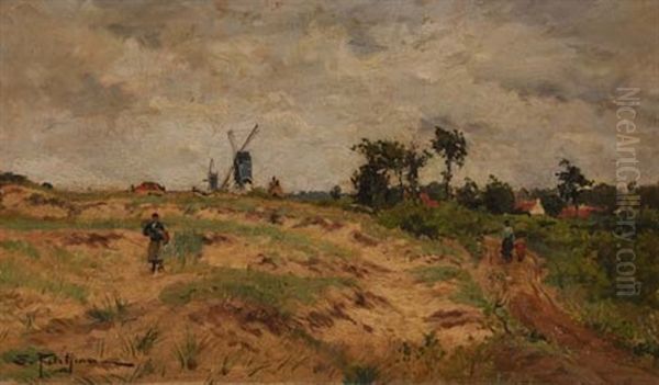 Feldlandschaft Mit Windmuhle - view 1