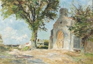 Sonniger Platz Vor Einer Kirche