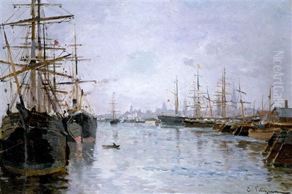 Hafenszene Mit Grosseglern In Antwerpen - view 1