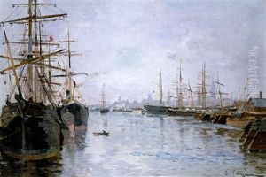 Hafenszene Mit Grosseglern In Antwerpen