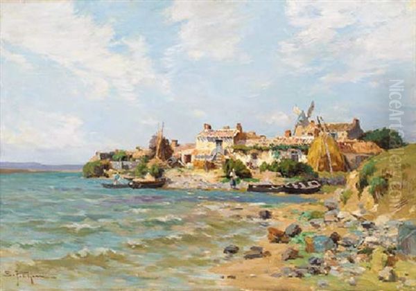 A Coastal Village, Low Tide - view 1