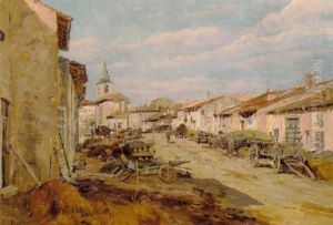 Gadeparti I En Fransk By by Edmond Marie Petitjean