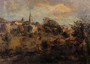 Les Remparts De Parthenay by Edmond Marie Petitjean
