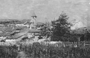 Village Gardens by Edmond Marie Petitjean