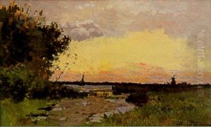 Paysage Au Moulin by Edmond Marie Petitjean
