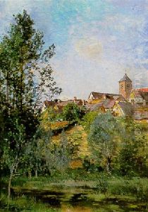 Bord De Riviere Au Village