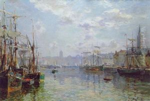 Le Port De Fecamp by Edmond Marie Petitjean