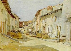 Vue De Village by Edmond Marie Petitjean
