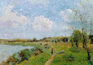Personnage Dans La Campagne by Edmond Marie Petitjean