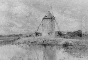Le Moulin A Batz-sur-mer by Edmond Marie Petitjean