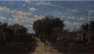Sur Une Route De Campagne by Edmond Marie Petitjean