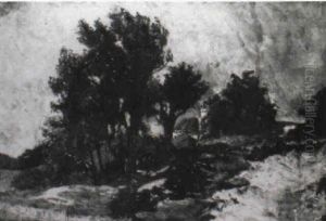 Sommerliche Hugellandschaft Mit Gehoft by Edmond Marie Petitjean