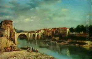 Italienische Stadt An Einem Fluss Italienische Stadt An Einem Fluss
