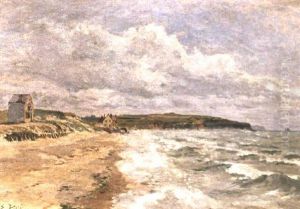 Kustenlandschaft Am Atlantik Unter Bewolktem Himmel
