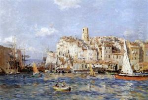 The Port At Marseille by Edmond Marie Petitjean