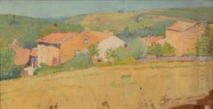 Maisons Dans La Colline by Hippolyte Petitjean