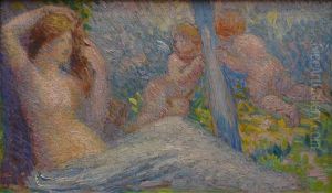 Baigneuse Et Deux Amours