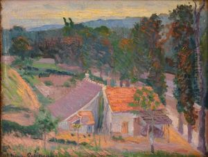 Chaumiere Au Crepuscule by Hippolyte Petitjean