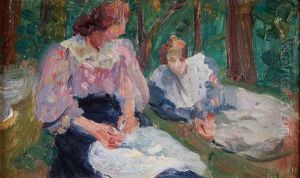 Impressionistic Scene Of Two Women Impressionistic Scene Of Two Women