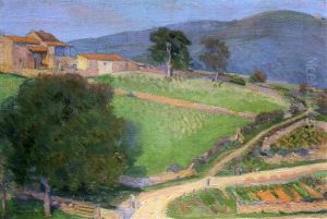 Route De Village Animee by Hippolyte Petitjean