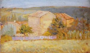 Maison Dans Un Paysage De Campagne by Hippolyte Petitjean