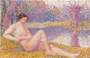 Baigneuse Etendue Au Bord De L'eau by Hippolyte Petitjean