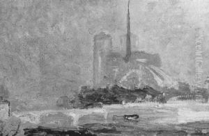 Notre-dame, Effet De Brume by Hippolyte Petitjean