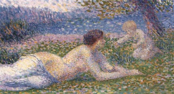 Femme Au Repos Et Enfant - view 1