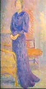 Jeune Femme Sur La Terrasse by Hippolyte Petitjean