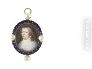 Anne Of Austria (1601-1660), Queen Consort Of France And Navarre (1615-1643), Wearing Black Dress And Veil, Her Dress Finished With White Lace Trim Beneath Her Sheer White Lawn Collar