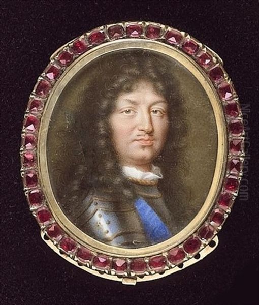 Louis Xiv Of Bourbon, King Of France, Wearing Armour, Frilled White Lace At His Neck And Blue Sash Of The Order Of St. Esprit - view 1