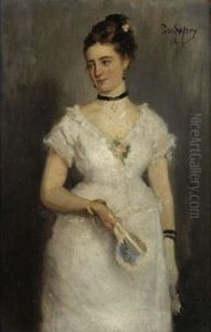 Jeune Fille A L'enventail by Georges Petit-Wery