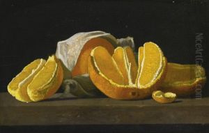 Still Life-oranges by John Frederick Peto
