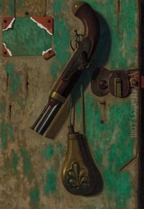 Pistol, Gate Latch, And Powder Horn by John Frederick Peto