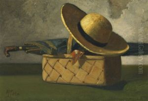 Still Life With Market Basket, Hat And Umbrella