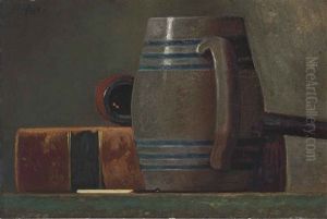 Salt-glazed Mug, Book, Pipe And Match by John Frederick Peto