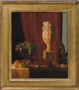 Still Life With Fruit, Vase And Statue by John Frederick Peto