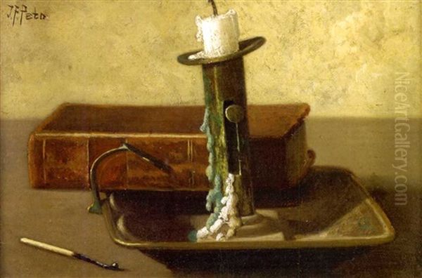 Still Life With Candlestick, Book And Match - view 1