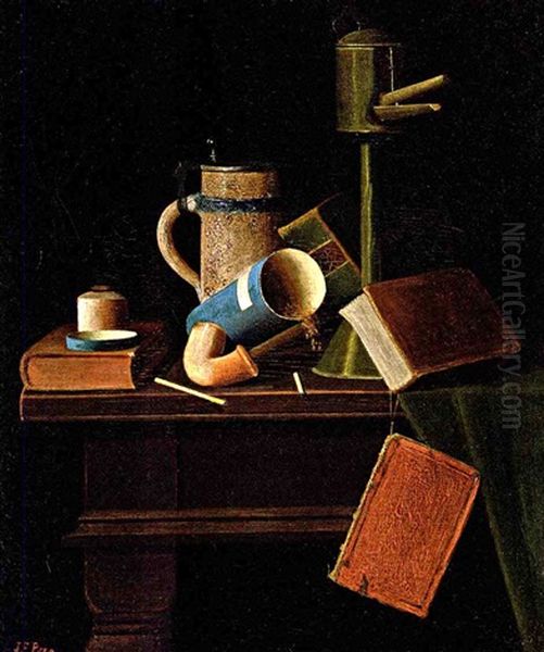 Still Life With Mug, Pipe And Books - view 1
