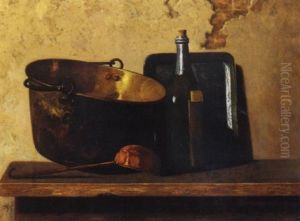 Hommage Au Chardin (wine And Brass Stewing Kettle: Preparation For A French Potage) by John Frederick Peto