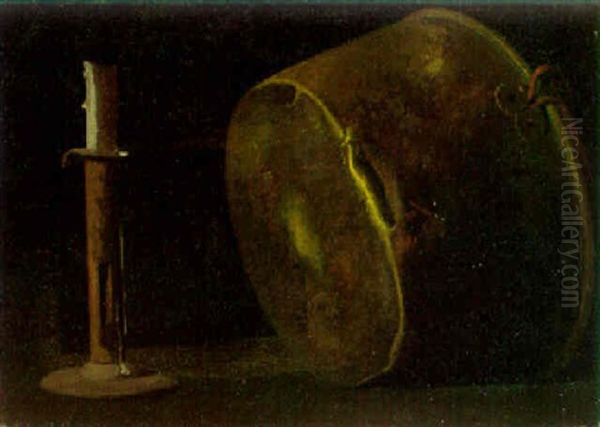 Candlestick And Brass Tub - view 1