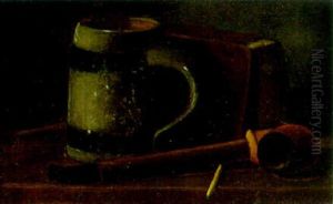 Mug, Pipe And Book by John Frederick Peto