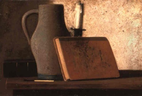 Still Life With Pitcher, Candlestick, Books And Match - view 1