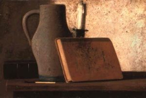 Still Life With Pitcher, Candlestick, Books And Match