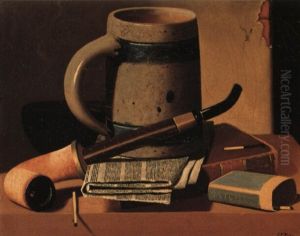 Still Life With Pipe, Beer Stein, Book And Matches