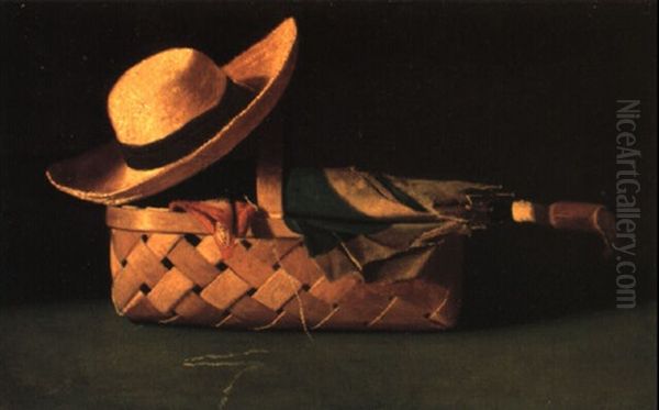 Farmer's Hat, Umbrella And Basket - view 1
