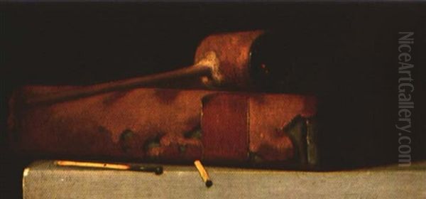 Still Life With Pipe, Book And Matches - view 1